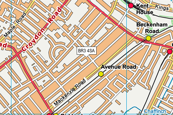 BR3 4SA map - OS VectorMap District (Ordnance Survey)