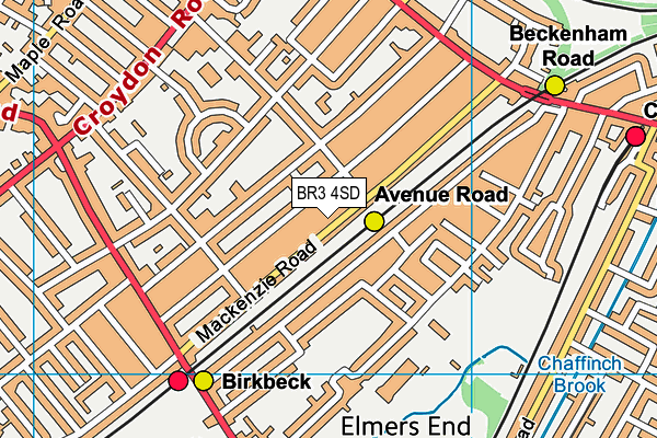 BR3 4SD map - OS VectorMap District (Ordnance Survey)