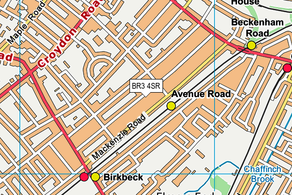 BR3 4SR map - OS VectorMap District (Ordnance Survey)