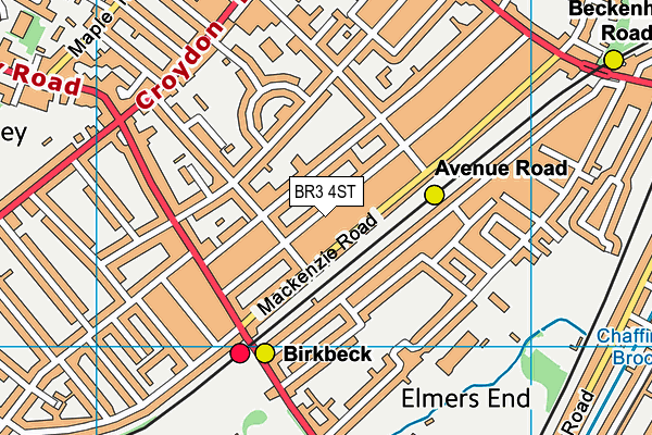 BR3 4ST map - OS VectorMap District (Ordnance Survey)
