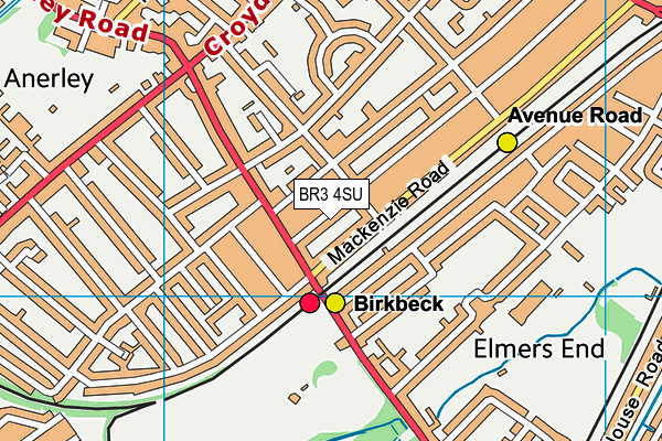 BR3 4SU map - OS VectorMap District (Ordnance Survey)