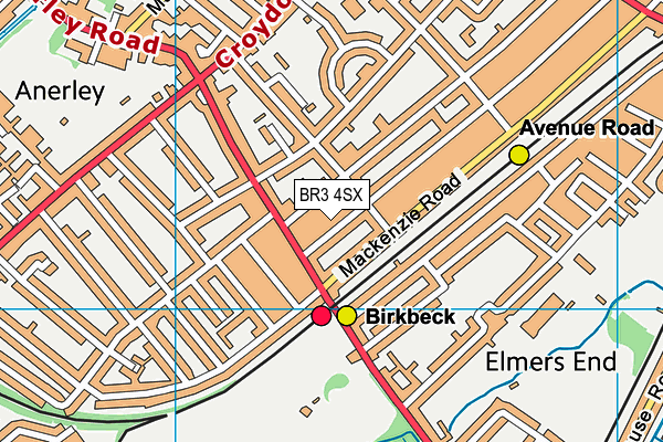 BR3 4SX map - OS VectorMap District (Ordnance Survey)