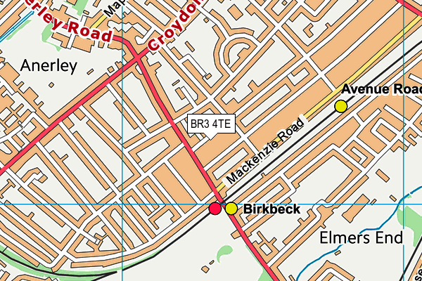 BR3 4TE map - OS VectorMap District (Ordnance Survey)