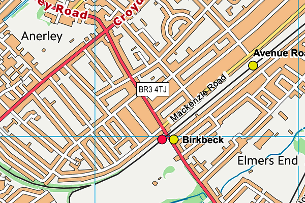 BR3 4TJ map - OS VectorMap District (Ordnance Survey)