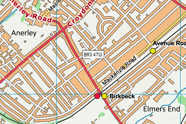 BR3 4TQ map - OS VectorMap District (Ordnance Survey)