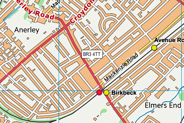 BR3 4TT map - OS VectorMap District (Ordnance Survey)