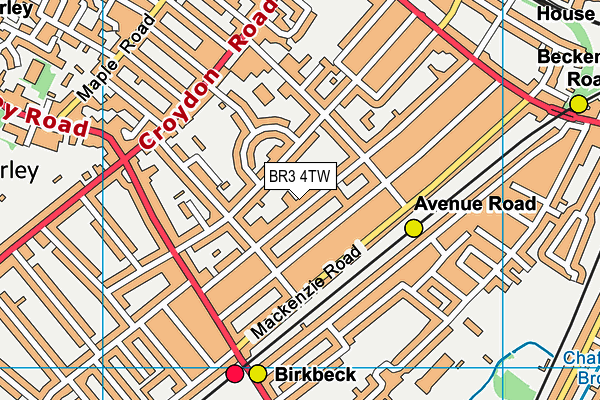 BR3 4TW map - OS VectorMap District (Ordnance Survey)