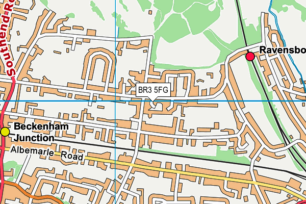 BR3 5FG map - OS VectorMap District (Ordnance Survey)