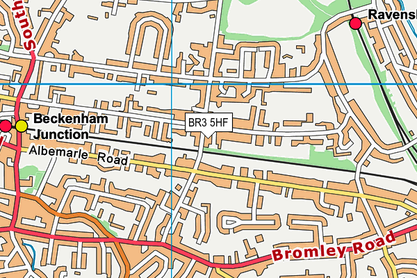 BR3 5HF map - OS VectorMap District (Ordnance Survey)