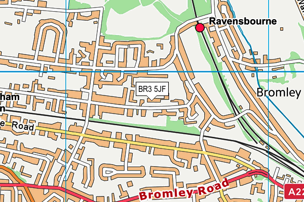 BR3 5JF map - OS VectorMap District (Ordnance Survey)