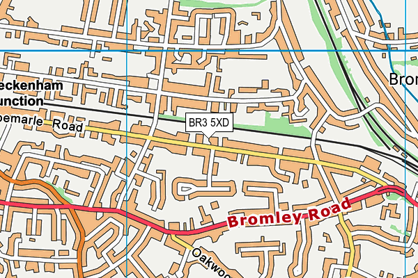 BR3 5XD map - OS VectorMap District (Ordnance Survey)