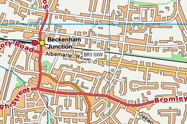 BR3 5XW map - OS VectorMap District (Ordnance Survey)