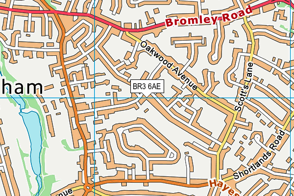 BR3 6AE map - OS VectorMap District (Ordnance Survey)