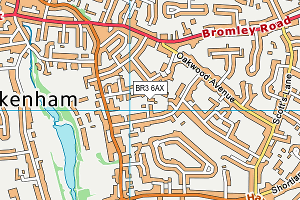 BR3 6AX map - OS VectorMap District (Ordnance Survey)