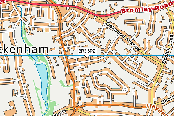 BR3 6PZ map - OS VectorMap District (Ordnance Survey)