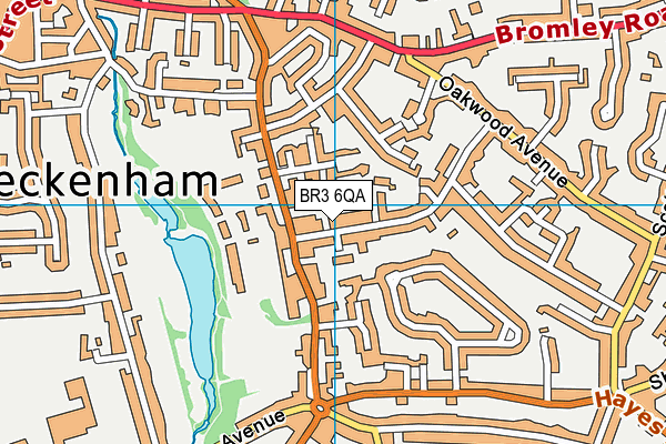 BR3 6QA map - OS VectorMap District (Ordnance Survey)