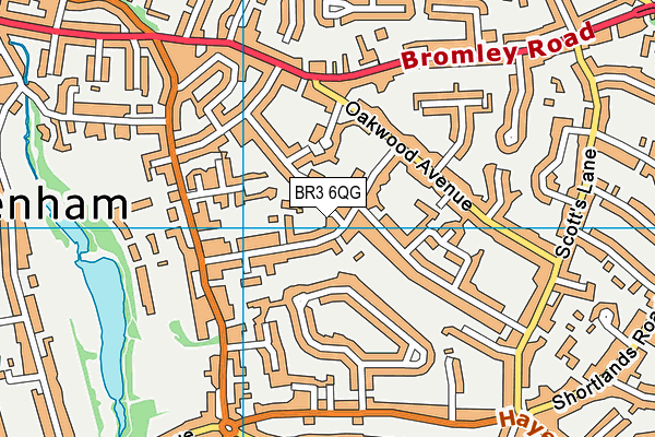 BR3 6QG map - OS VectorMap District (Ordnance Survey)