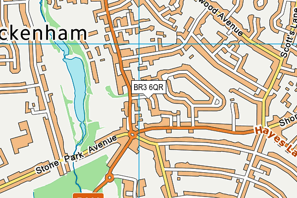BR3 6QR map - OS VectorMap District (Ordnance Survey)