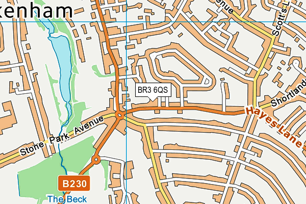 BR3 6QS map - OS VectorMap District (Ordnance Survey)