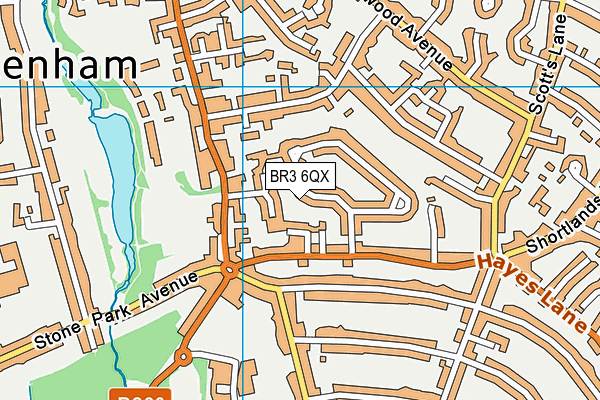 BR3 6QX map - OS VectorMap District (Ordnance Survey)