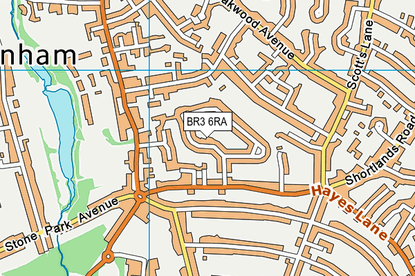 BR3 6RA map - OS VectorMap District (Ordnance Survey)