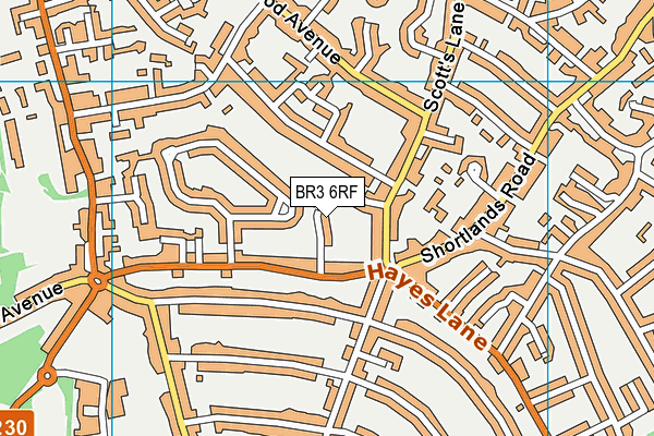 BR3 6RF map - OS VectorMap District (Ordnance Survey)