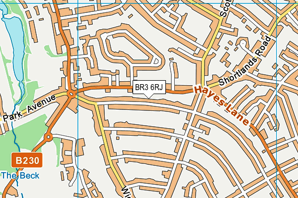 BR3 6RJ map - OS VectorMap District (Ordnance Survey)