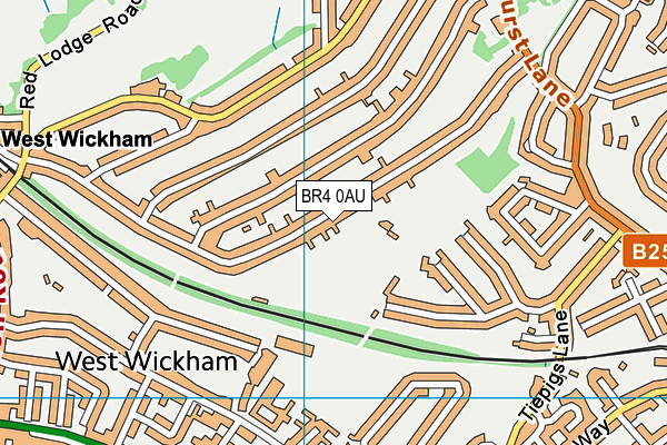 Wickham Park Sports Club map (BR4 0AU) - OS VectorMap District (Ordnance Survey)