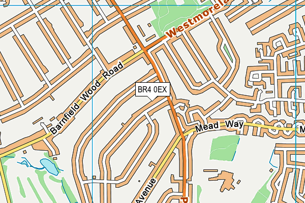 BR4 0EX map - OS VectorMap District (Ordnance Survey)