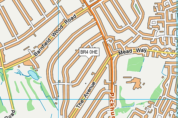 BR4 0HE map - OS VectorMap District (Ordnance Survey)