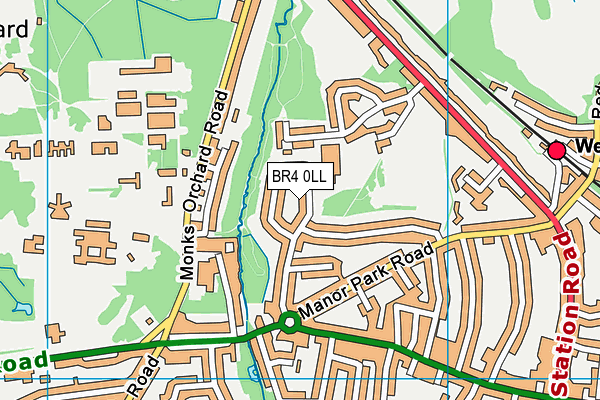 BR4 0LL map - OS VectorMap District (Ordnance Survey)