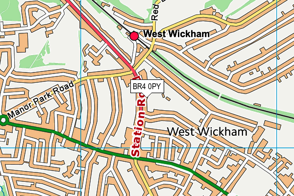 West Wickham Leisure Centre map (BR4 0PY) - OS VectorMap District (Ordnance Survey)