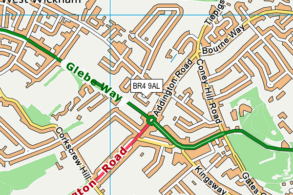 BR4 9AL map - OS VectorMap District (Ordnance Survey)