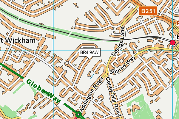 BR4 9AW map - OS VectorMap District (Ordnance Survey)