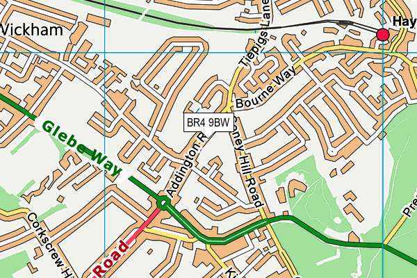 BR4 9BW map - OS VectorMap District (Ordnance Survey)