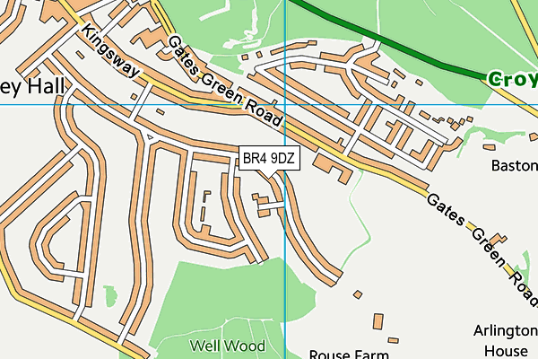 BR4 9DZ map - OS VectorMap District (Ordnance Survey)