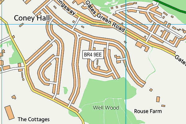 BR4 9EE map - OS VectorMap District (Ordnance Survey)