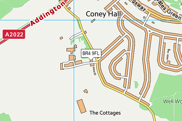 BR4 9FL map - OS VectorMap District (Ordnance Survey)