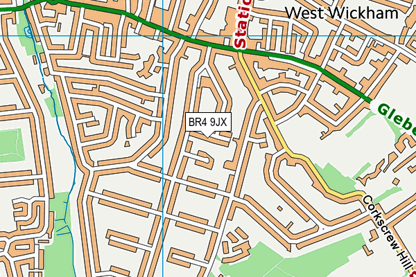 BR4 9JX map - OS VectorMap District (Ordnance Survey)