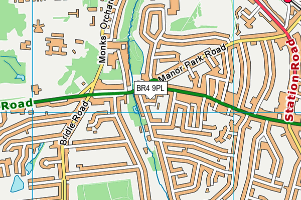 BR4 9PL map - OS VectorMap District (Ordnance Survey)
