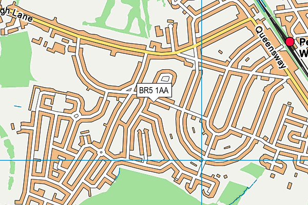 BR5 1AA map - OS VectorMap District (Ordnance Survey)