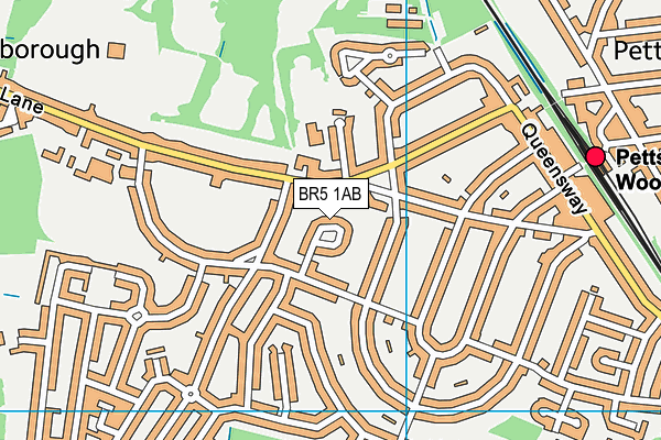 BR5 1AB map - OS VectorMap District (Ordnance Survey)