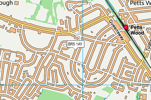 BR5 1AY map - OS VectorMap District (Ordnance Survey)