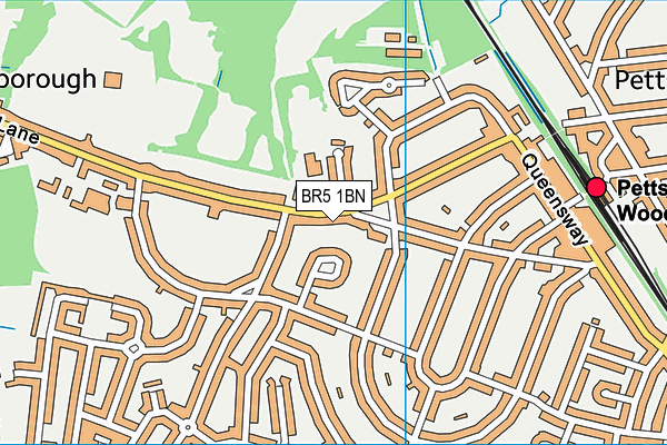 BR5 1BN map - OS VectorMap District (Ordnance Survey)