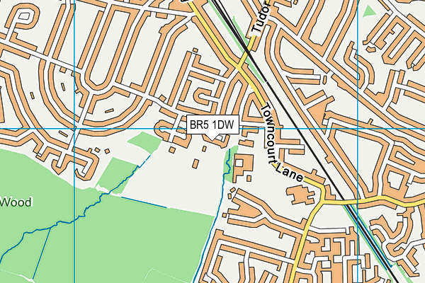 BR5 1DW map - OS VectorMap District (Ordnance Survey)