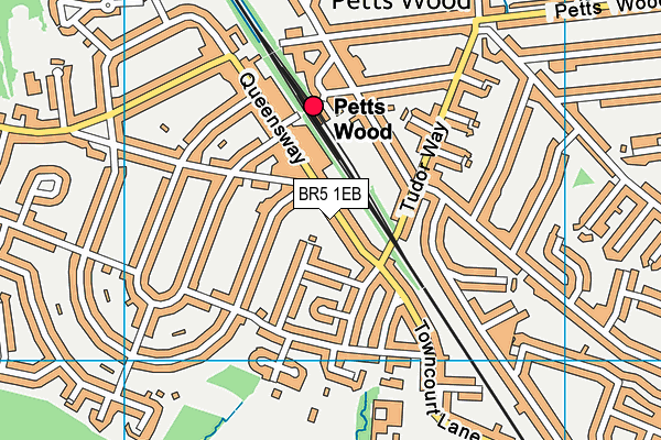 Petts Wood Methodist Church Queensway Hall map (BR5 1EB) - OS VectorMap District (Ordnance Survey)