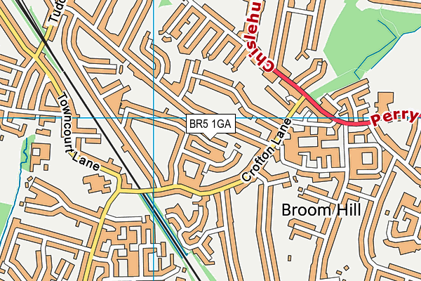 BR5 1GA map - OS VectorMap District (Ordnance Survey)