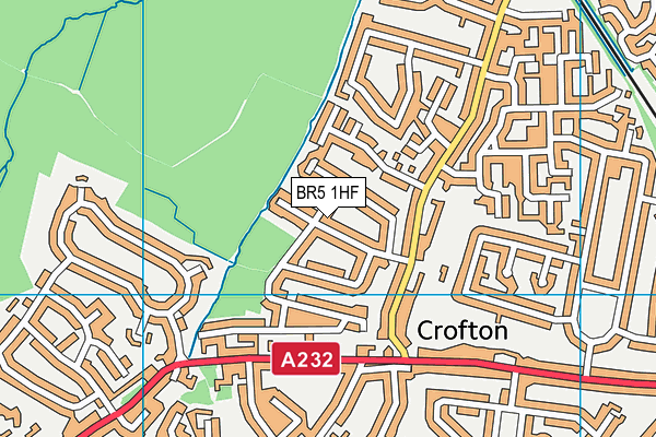 BR5 1HF map - OS VectorMap District (Ordnance Survey)