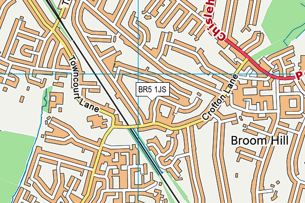 BR5 1JS map - OS VectorMap District (Ordnance Survey)