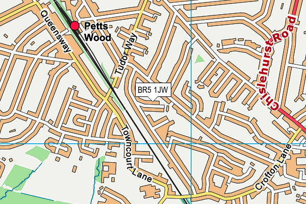BR5 1JW map - OS VectorMap District (Ordnance Survey)